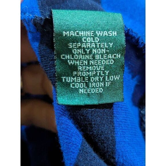 Lauren Jeans Co. Women's Dark Bright Blue Striped Long Sleeves Knit Top Sz Small - Picture 5 of 5